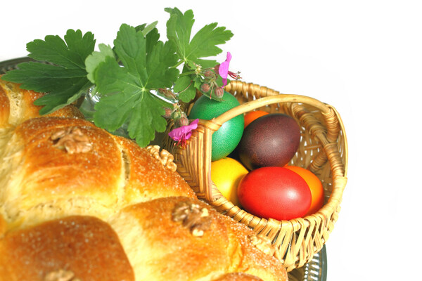 面包与复活节彩蛋图片
