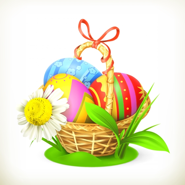 复活节彩蛋篮子图片