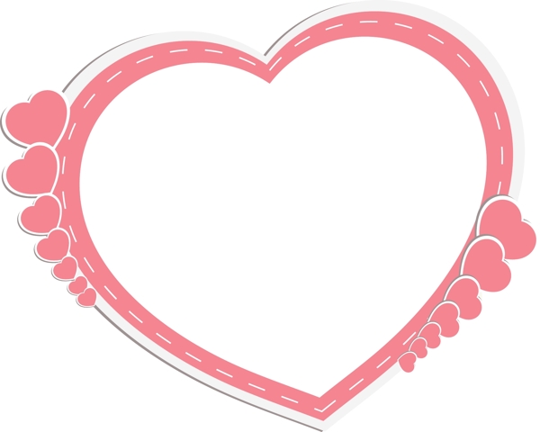 粉色爱心情人节相框