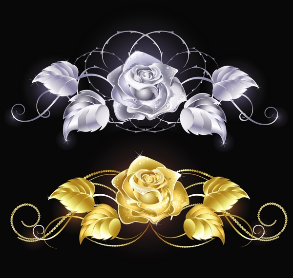 金玫瑰银玫瑰图片