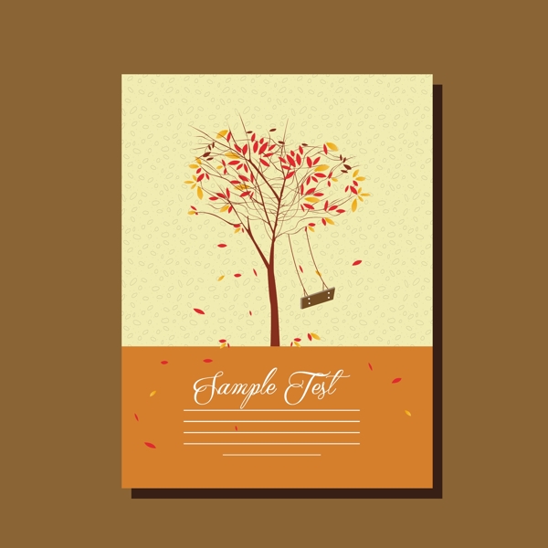 秋季小树信纸背景图