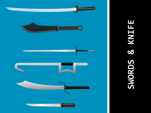 刀和剑的载体日本武士剑向量向量AIAI功夫剑杀死比尔武士矢量
