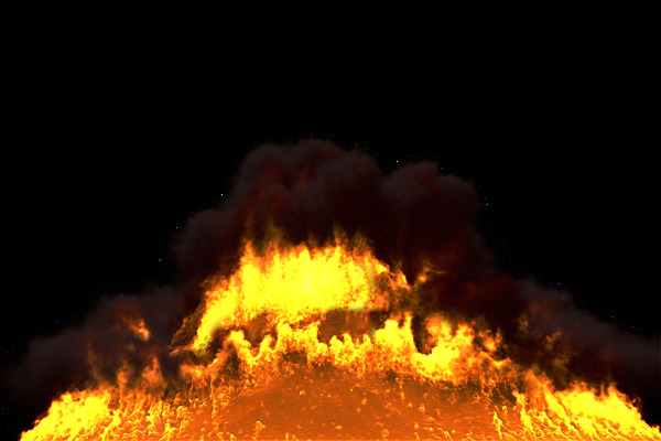 燃烧的山脉真实火焰矢量图
