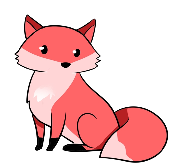 红色小狐狸矢量图图片