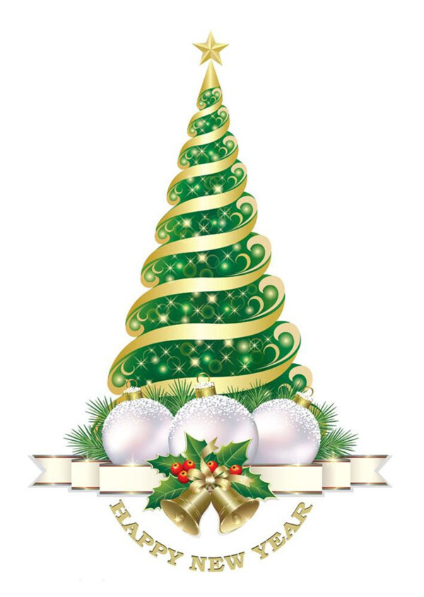 圣诞树和彩球图片