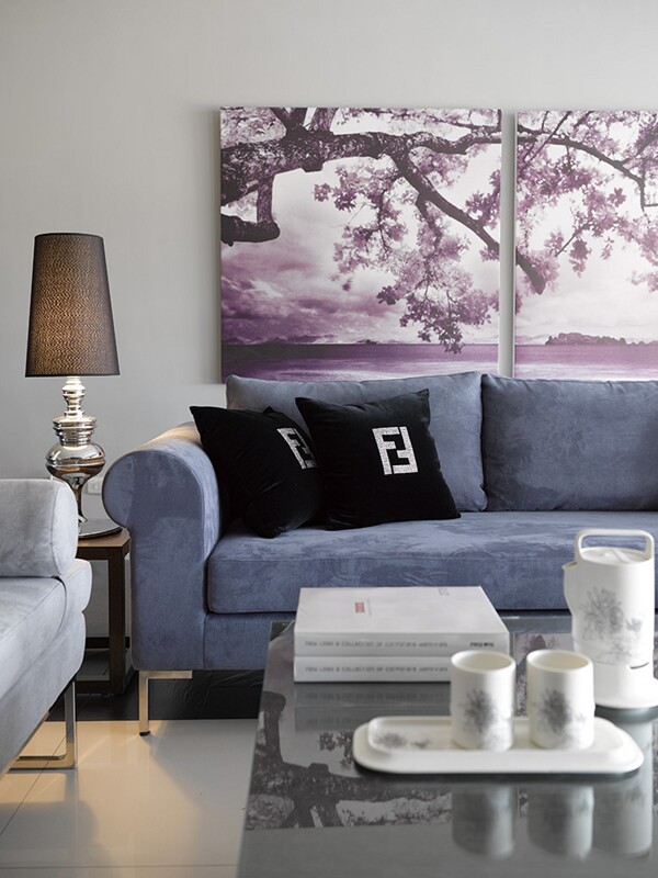 小户型现代简约客厅装饰画效果图