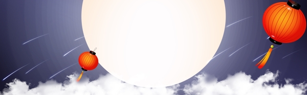 中秋节月亮灯笼背景图片