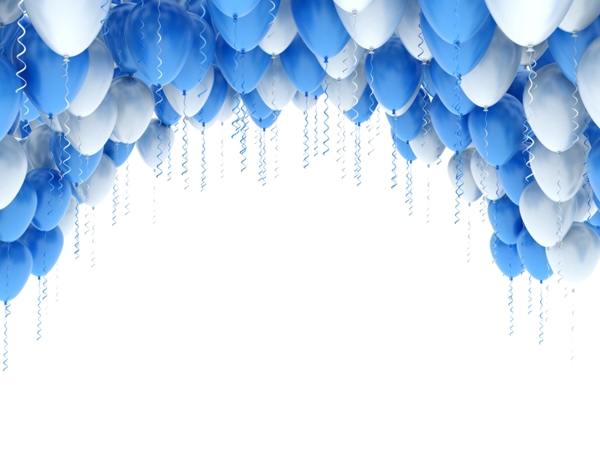 白蓝气球素材图片