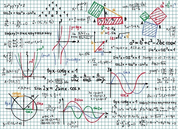 方格数学草稿矢量图