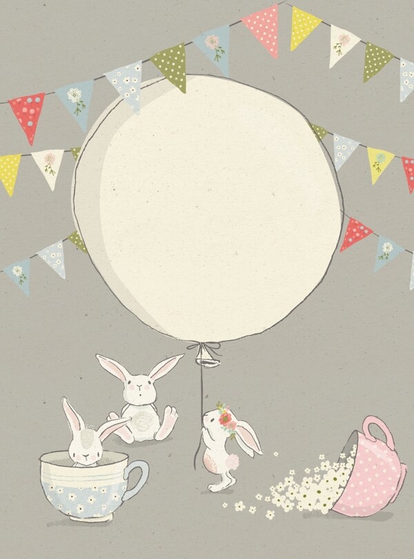 兔子和气球海报