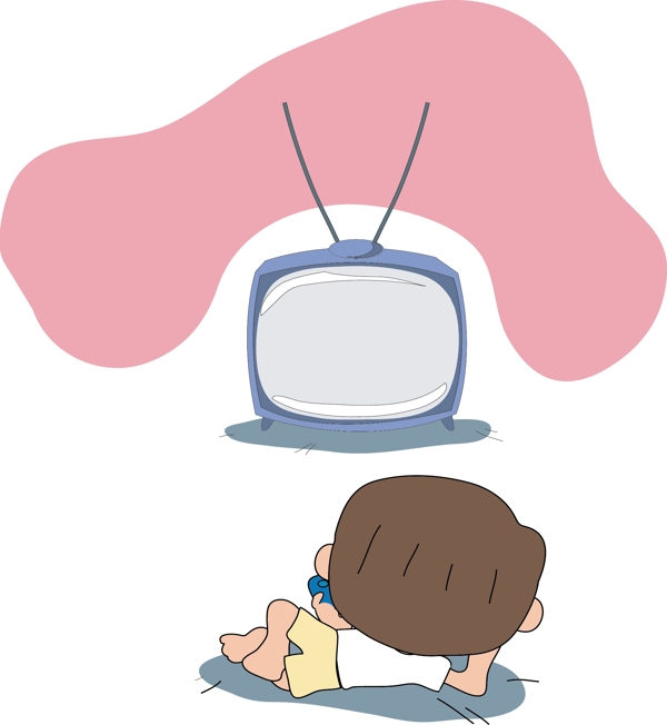 卡通儿童看电视