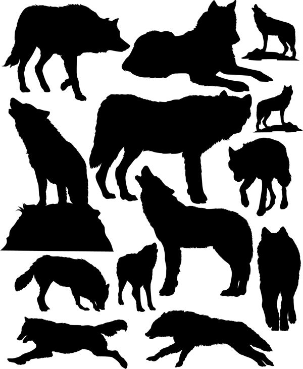 动物剪影插画设计矢量素材