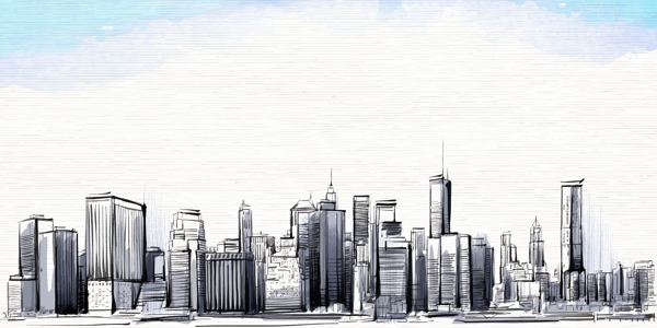 素描手绘城市背景