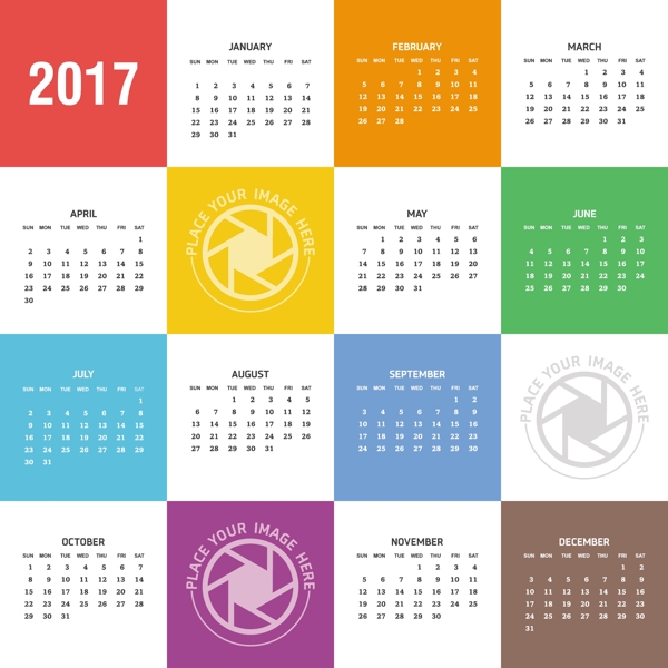 2017色块日历设计