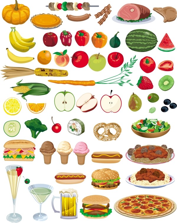 水果蔬菜食物矢量素材