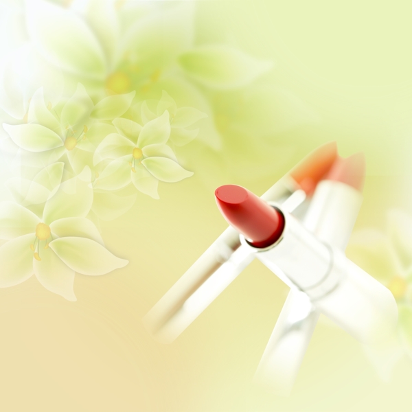 红唇膏广告素材花朵