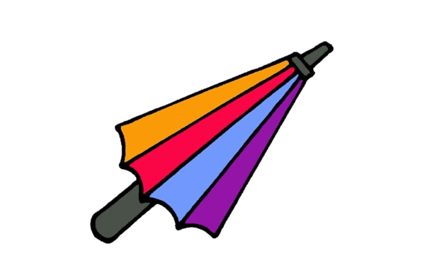 彩色折叠雨伞素材