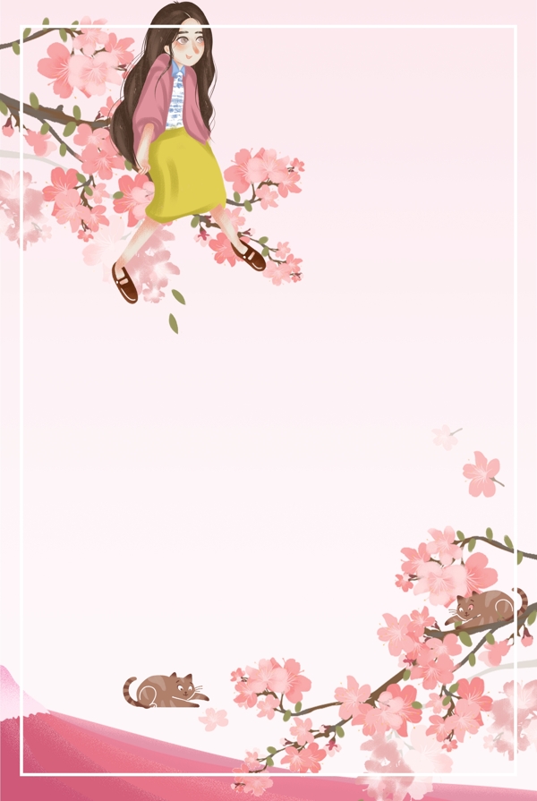 浪漫樱花节樱花背景图