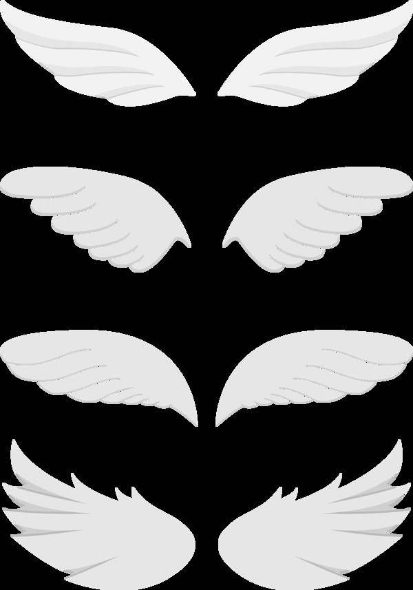 各种形状抽象翅膀免抠png透明图层素材