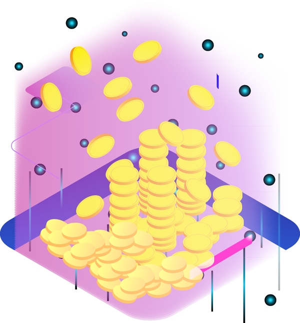 金融商贸钱币2.5d免抠矢量图