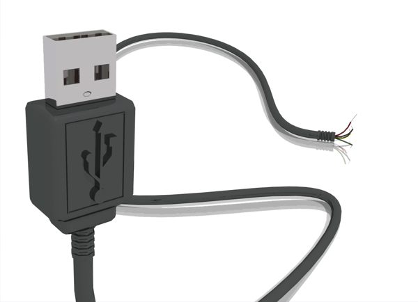 高细节的USB电缆