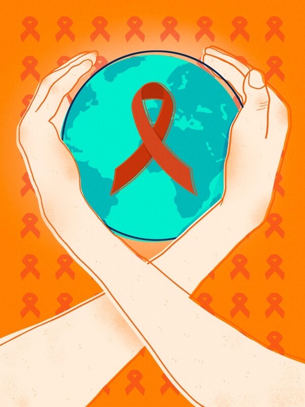 国际艾滋病日插画