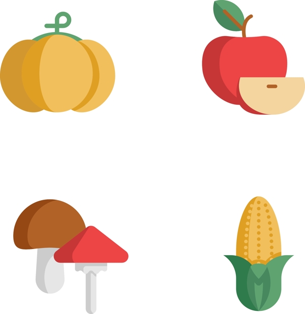 各种常见水果蔬菜免扣图标