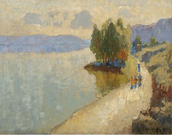 ConstantinGorbatovBytheLake1933.jpeg画家风景画静物油画建筑油画装饰画