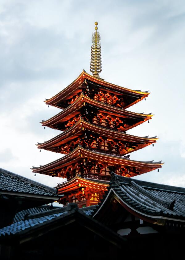 高塔寺庙日式建筑背景素材