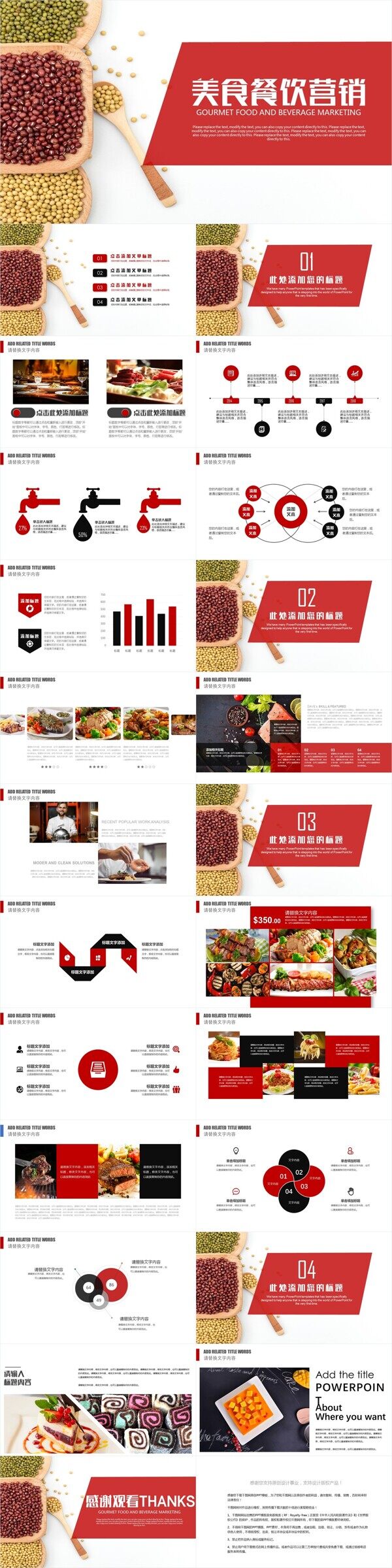创意美食餐饮营销PPT模板