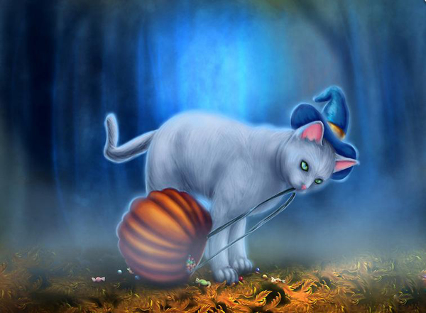 位图插画动物猫生活元素免费素材