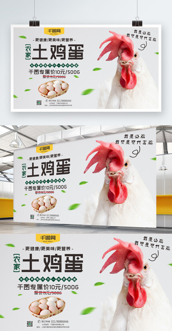 农家鸡蛋简约宣传海报