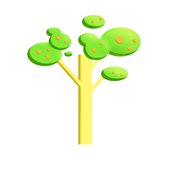 植物节绿色圆形树木