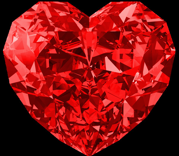 红色心形钻石免抠png透明图层素材