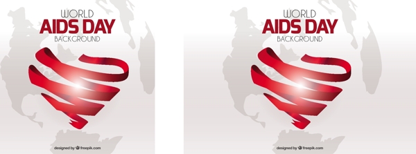 世界艾滋病日背景用心脏制成丝带