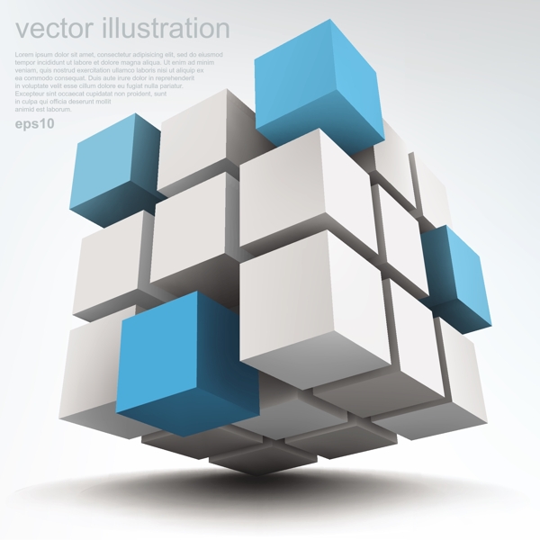 矢量素材3D立体方块背景