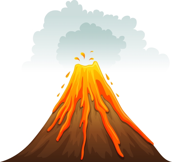 火山爆发矢量图片