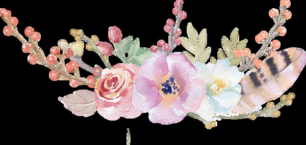 情人节元素花卉卡通透明装饰素材