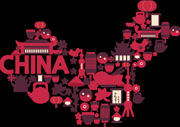 中国风红色新年装饰图标PNG元素