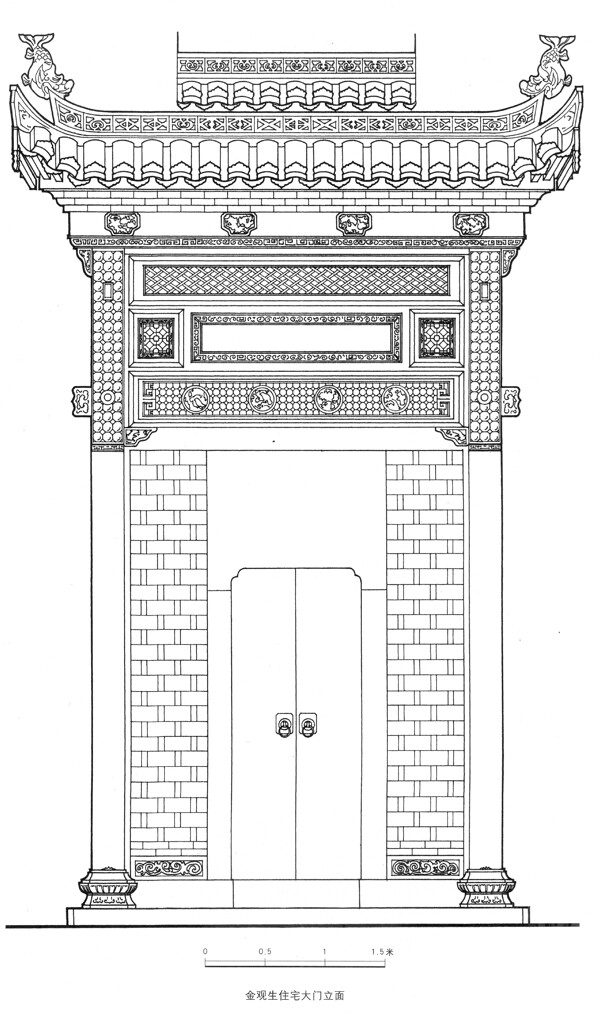 金观生住宅大门立面图片