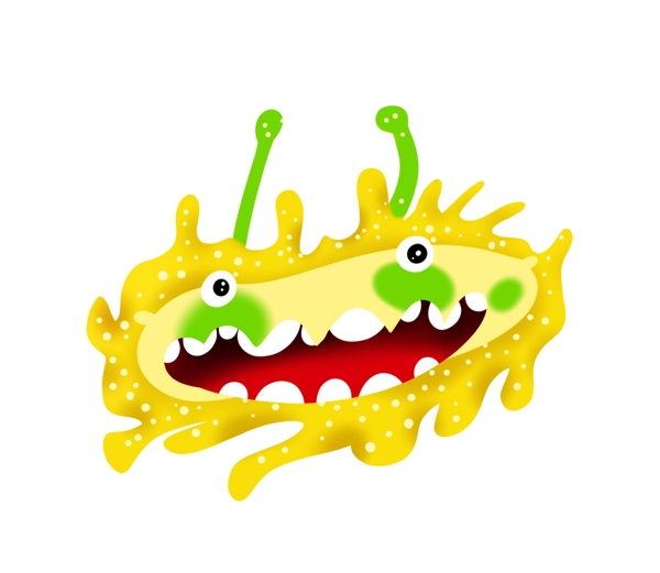 卡通黄色细菌插画