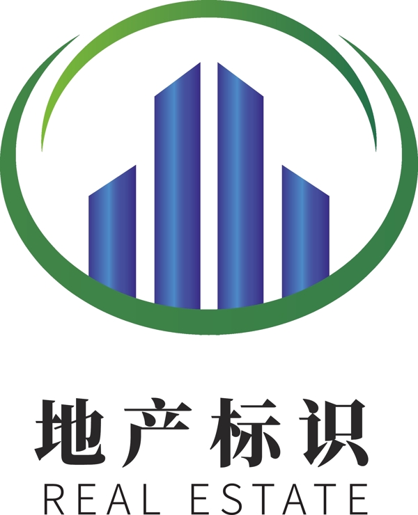 蓝色科技环保房地产企业logo模板