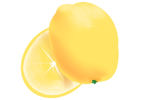 切开的食材柠檬插画