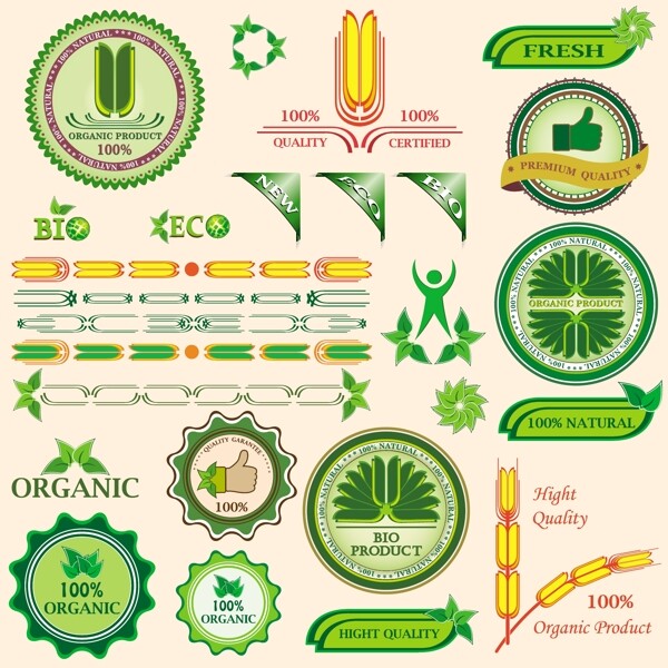 绿色标签设计矢量素材