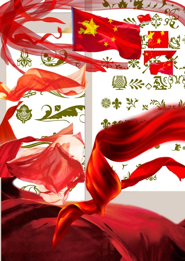 红绸布分层图片