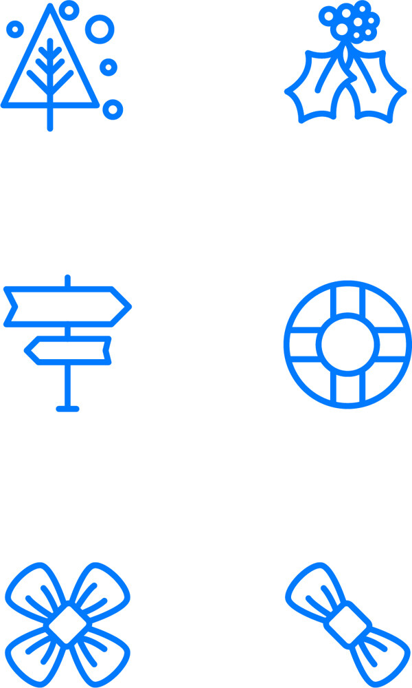 度假生活类蓝色线条矢量图标ai源文件3