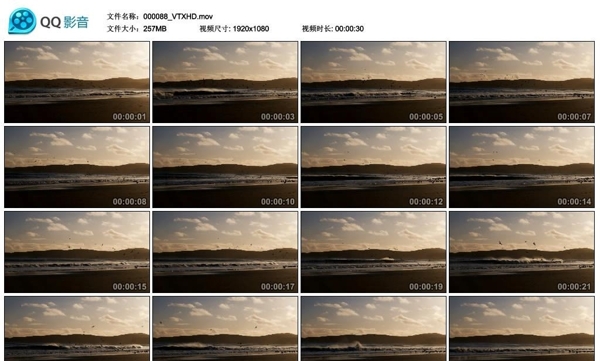 夕阳海边风光高清实拍视频素材