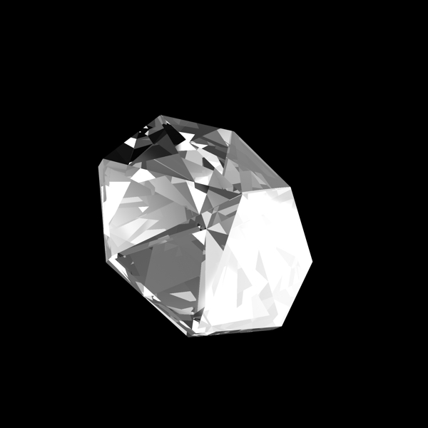 C4D立体闪亮发光透明钻石