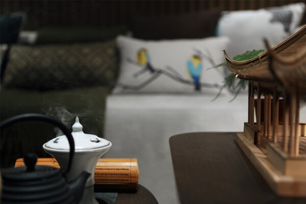 新中式客厅茶具装修效果图