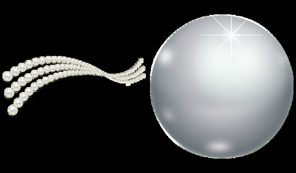 银色圆形珍珠免抠png透明图层素材